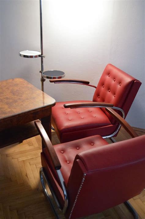 Leather Cantilever Armchairs Model S By Willem Hendrik Gispen S