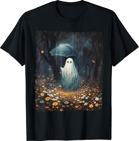 Hot Trending Kiraa Tee With Vintage Spooky Ghost In The Forest Umbrella Gothic Unisex S Xl T