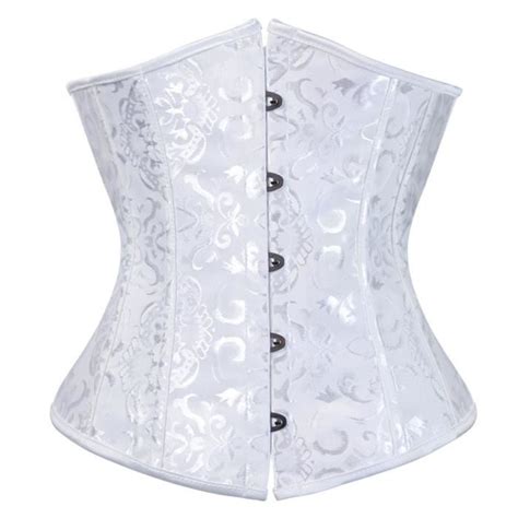 Corset sous buste sexy pour femme sous vêtement féminin lingerie bustier haut nu 7 0 9427white