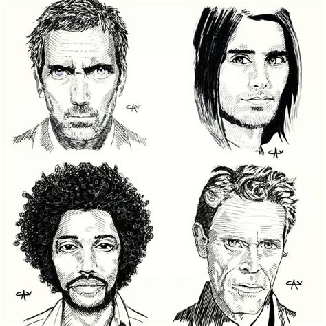 Men Portrait Drawing Actors Sketching Speedpaint Celebrity