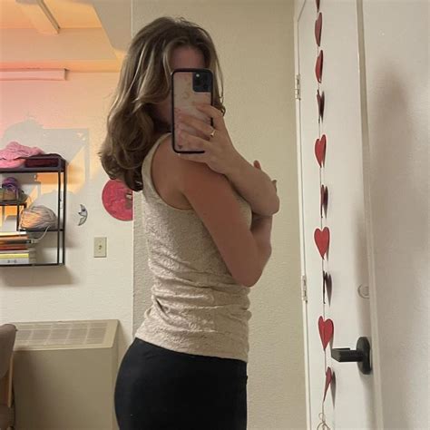 Nude Cream Floral Lace Tank Top Size Small Depop