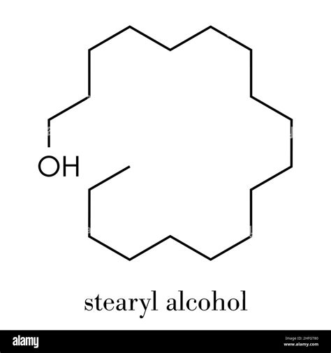 Stearyl alcohol molecule. Constituent of cetostearyl alcohol (cetearyl ...