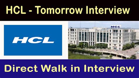 HCL Interview Tomorrow Direct Walk In Interview Chennai Ambattur