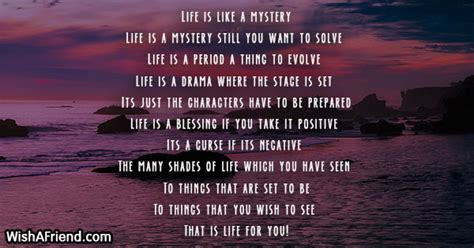 life    mystery poem  life