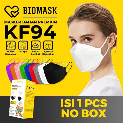 Jual Biomask Masker Kf Korea Kpop Ply Pcs Hitam Putih Pink