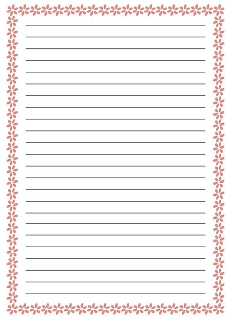 Printable Lined Writing Paper With Border Writing Paper Printable