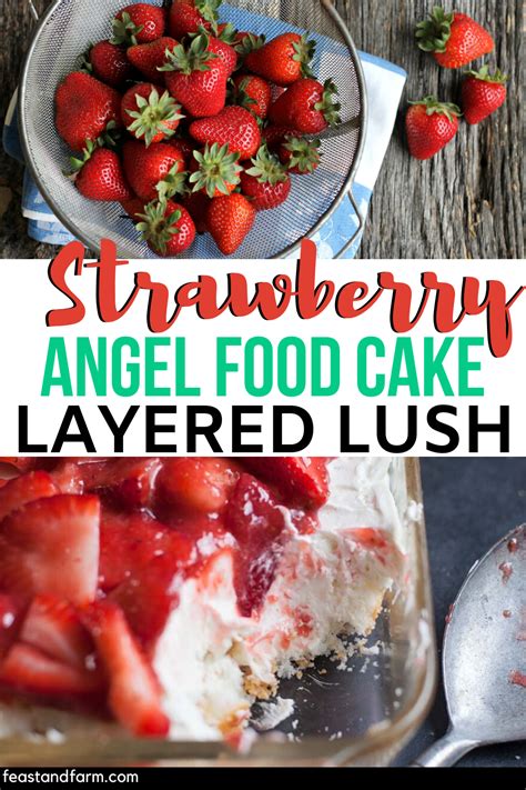 Strawberry Angel Food Cake Layered Lush Recipe Food Easy Homemade