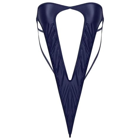 Iixpin Micro Bikini Sexy Femme Dos Nu Lingerie Coquine Soutien Gorge Bandeau V String Body Bleu