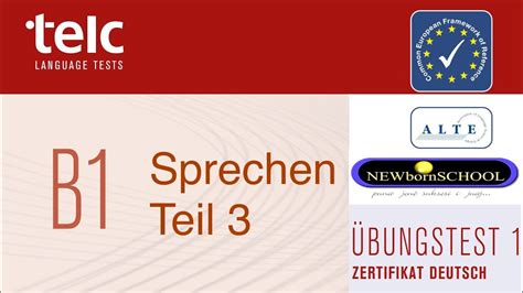 telc B1 Zertifikat Deutsch telc B1 Mündliche Prüfung Teil 3