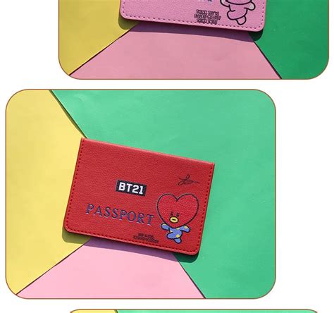 Porte Carte Porte Passeport En Cuir Pop Cor En Kawaii Bt