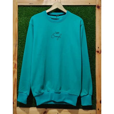 Jual Crewneck Pria Distro Original Biru Navy Sweater Oblong Hitam
