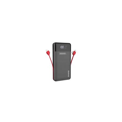 Батарея универсальная Dudao K1Max 30000mAh with built in cables black