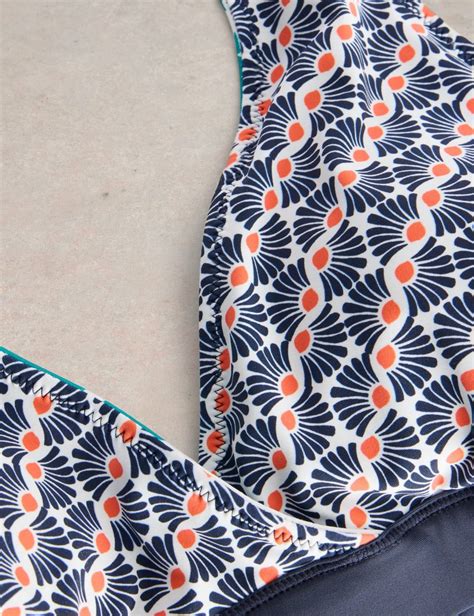 Printed Padded Triangle Reversible Bikini Top White Stuff M S