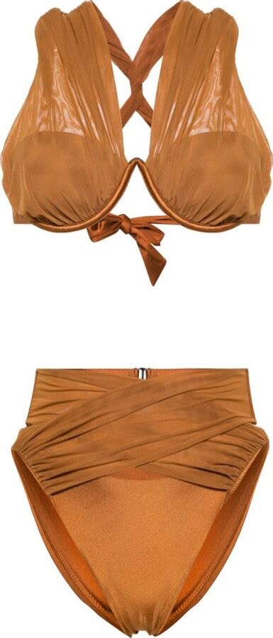 ANDREA IYAMAH Ubu Criss Cross Mesh Bikini ShopStyle Two Piece Swimsuits