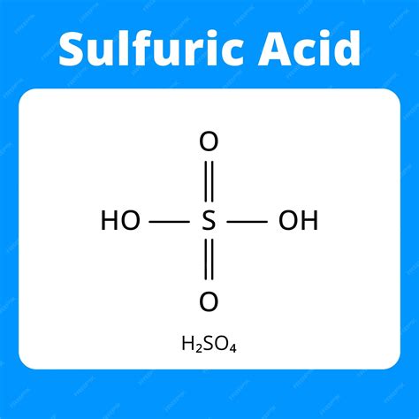 Sulfuric acid chemical formula structure vector | Premium Vector