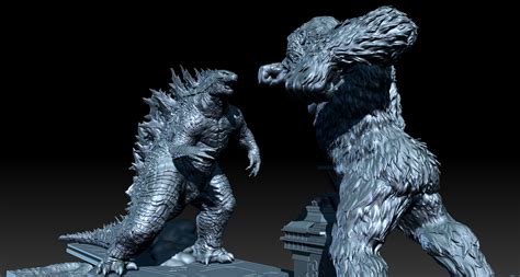 Godzilla Vs King Kong Kaiju Stl Model 3d Printable Etsy