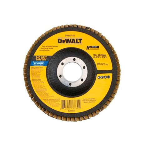 DISCO DE ZIRCONIO DE 4 1 2 X 7 8 PULG GRANO 40 FLAP DISC MARCA DEWALT