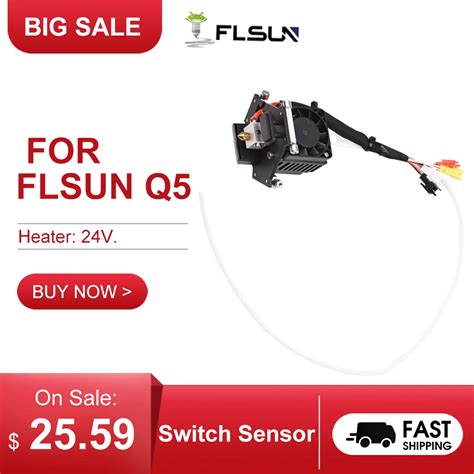 Original Flsun 3d Printer Parts V6 Hot End Full Kit 1 75mm Filament With 0 4mm Brass Nozzle 24v