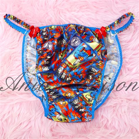 Satin Mens SUPER MAN Polyester String Bikini Mens Underwear Panties S XXL Ania S Poison