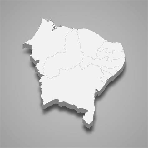 Premium Vector 3d Isometric Map Northeast Region Of Brazil