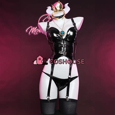 Women Bowser Black Bodysuit Princess Sexy Lingerie Set With Headpiece And Choker EBay