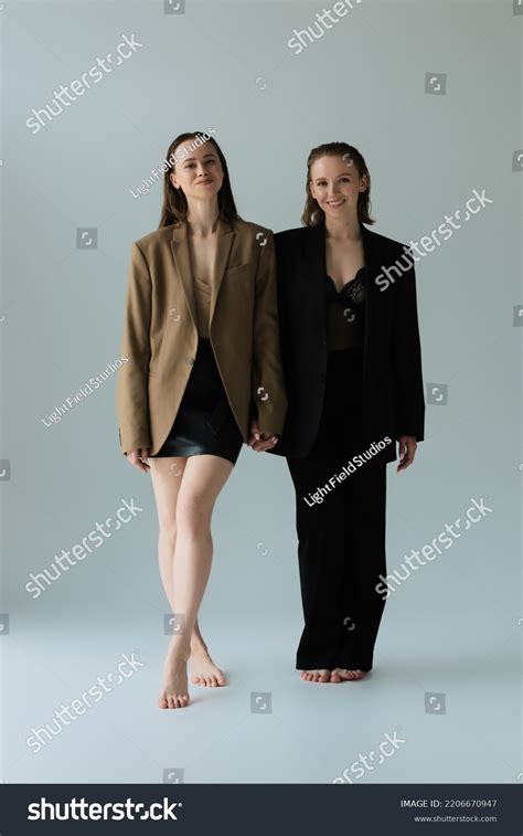 Barefoot Woman Blazer Skirt Her Lesbian Stock Photo 2206670947 Shutterstock