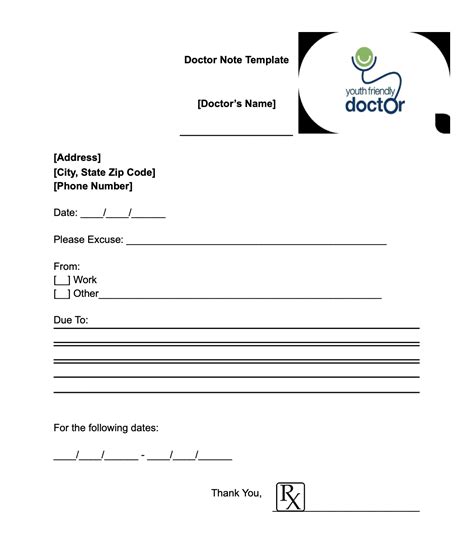 Medical Sick Note Template Doctors Note Template Notes Template