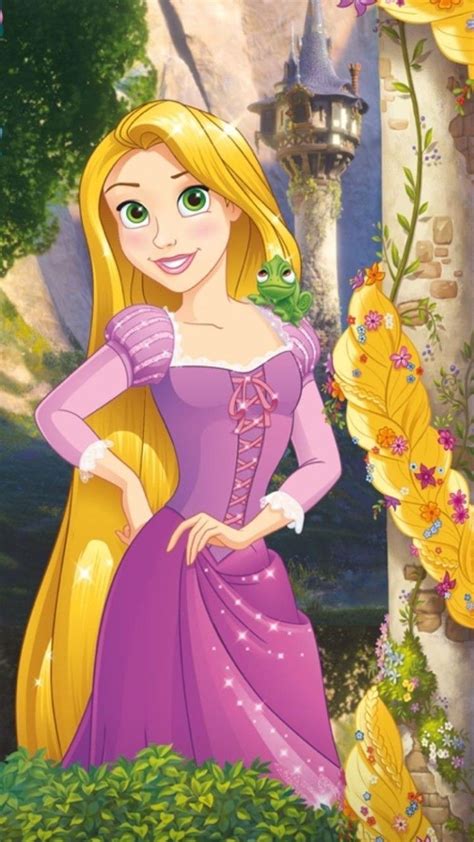 The Princess In Her Purple Dress Is Standing Next To A Tree With