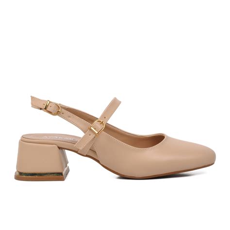 Ayakmod Nude Kadın Topuklu Ayakkabı Flo