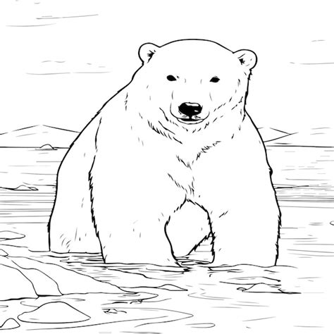 Urso Polar Para Colorir - Desenho de urso polar para colorir | Vetor Premium