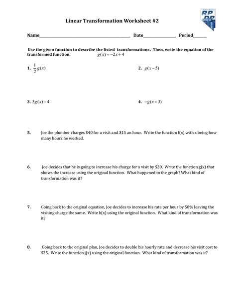 Composition Of Transformations Worksheet Ivuyteq