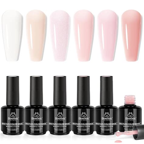 Amazon Beetles Rubber Base Builder Nail Gel White Nude Pink