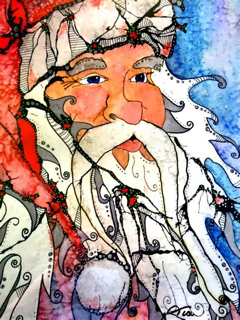 Santa Claus Painting Santa Claus Art Santa Claus Print Santa Claus