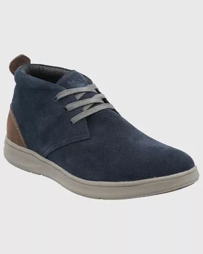 Botin Cuero Hombre Rudder Azul Hush Puppies Cuotas Sin Inter S