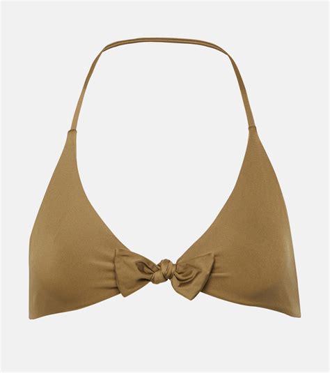 Top de bikini triangular en marrón Loro Piana Mytheresa