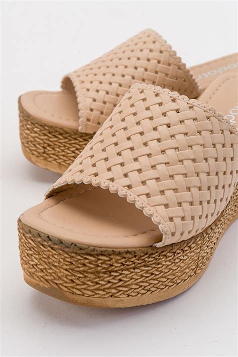 Rg Bantl Kad N Dolgu Topuklu Terlik Nude