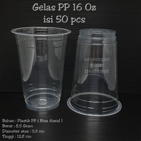 Jual GELAS PP 16 OZ Gelas PP 16oz Gelas Plastik 16 OZ TANPA TUTUP Di