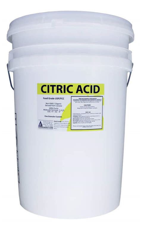 Duda Energy Ca Lb Pail Of Non Gmo Organic Citric Acid Food Grade