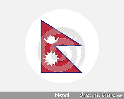 Nepal Round Circle Flag Nepali Nepalese Circular Button Banner Icon