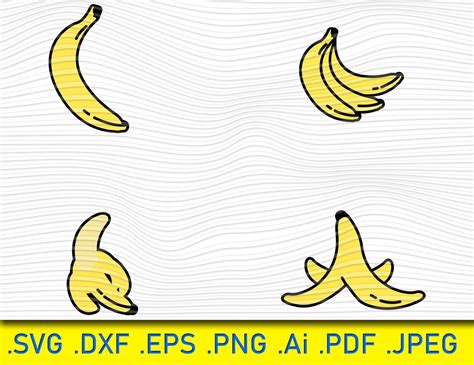 Banana Svg Banana Png Banana Clipart Banana Cut File Etsy