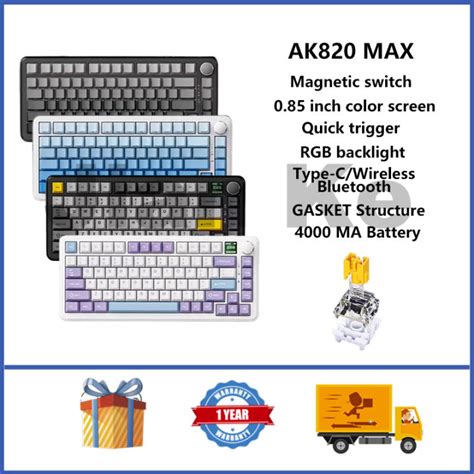 AJAZZ AK820 MAX Magnetic Keyboard 75 Hot Swappable RGB GASKET Custom Gaming Keyboard With 0 85