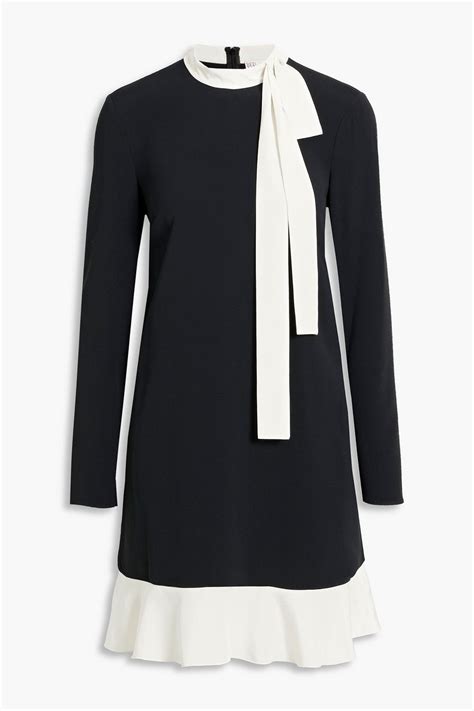 Redvalentino Pussy Bow Ruffled Crepe Mini Dress The Outnet