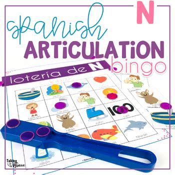 Spanish Articulation Bingo For N Words By Talking With Rebecca TPT