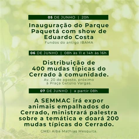 Inaugura O Do Parque Paquet E Atividades De Conscientiza O E V O