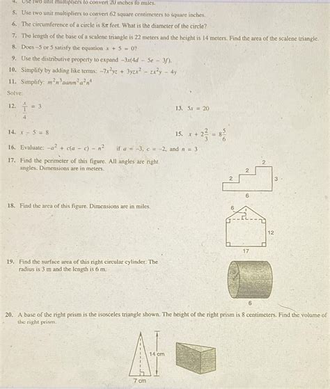 Need Help On Math Test Asap Will Give Brainly Must Show Work On All