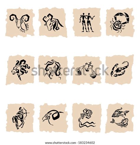 Horoscope Zodiac Star Signs Vector Set Stock Vector Royalty Free