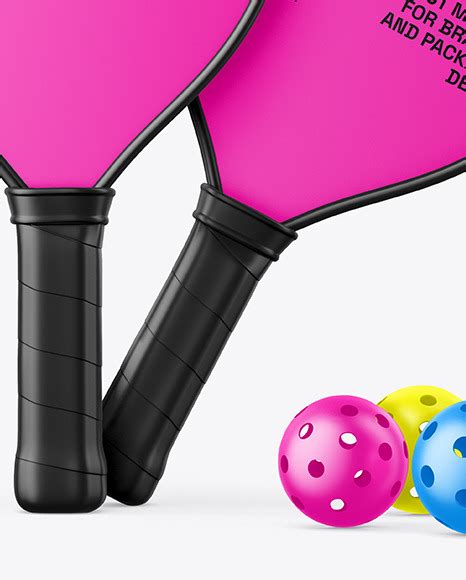 Pickleball Matte Paddles And Balls Mockup Free Download Images High
