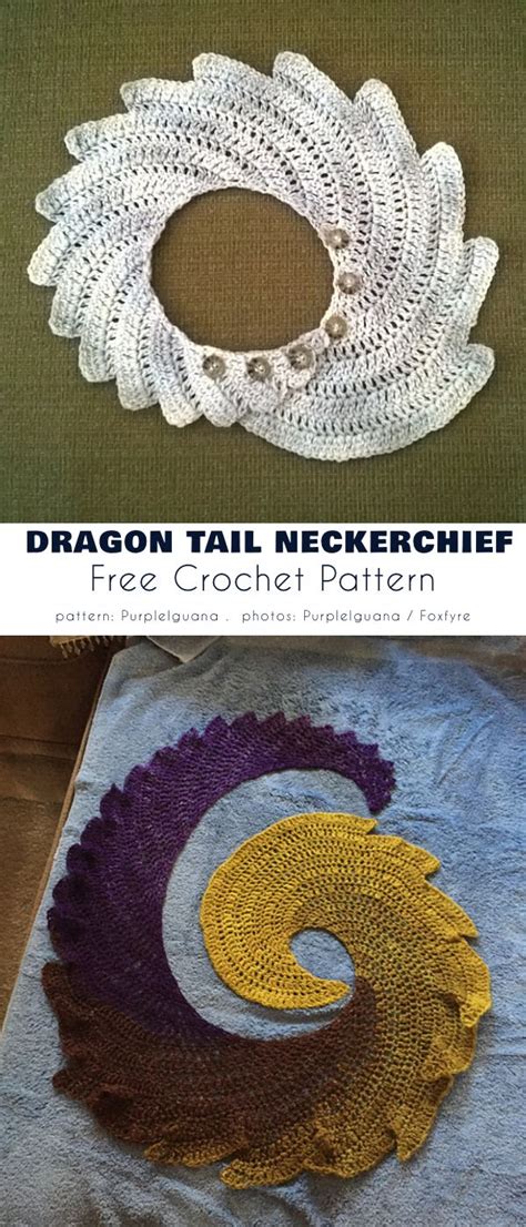 Dragon Tail Scarf Free Crochet Patterns | Crochet dragon pattern, Scarf ...