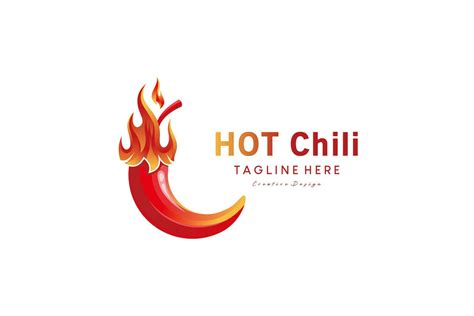 Hot Spicy Red Chili Pepper Logo Design With Fiery Hair Vector Art At Vecteezy