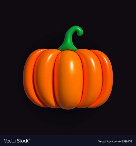 Pumpkin Inflatable Orange Realistic Royalty Free Vector